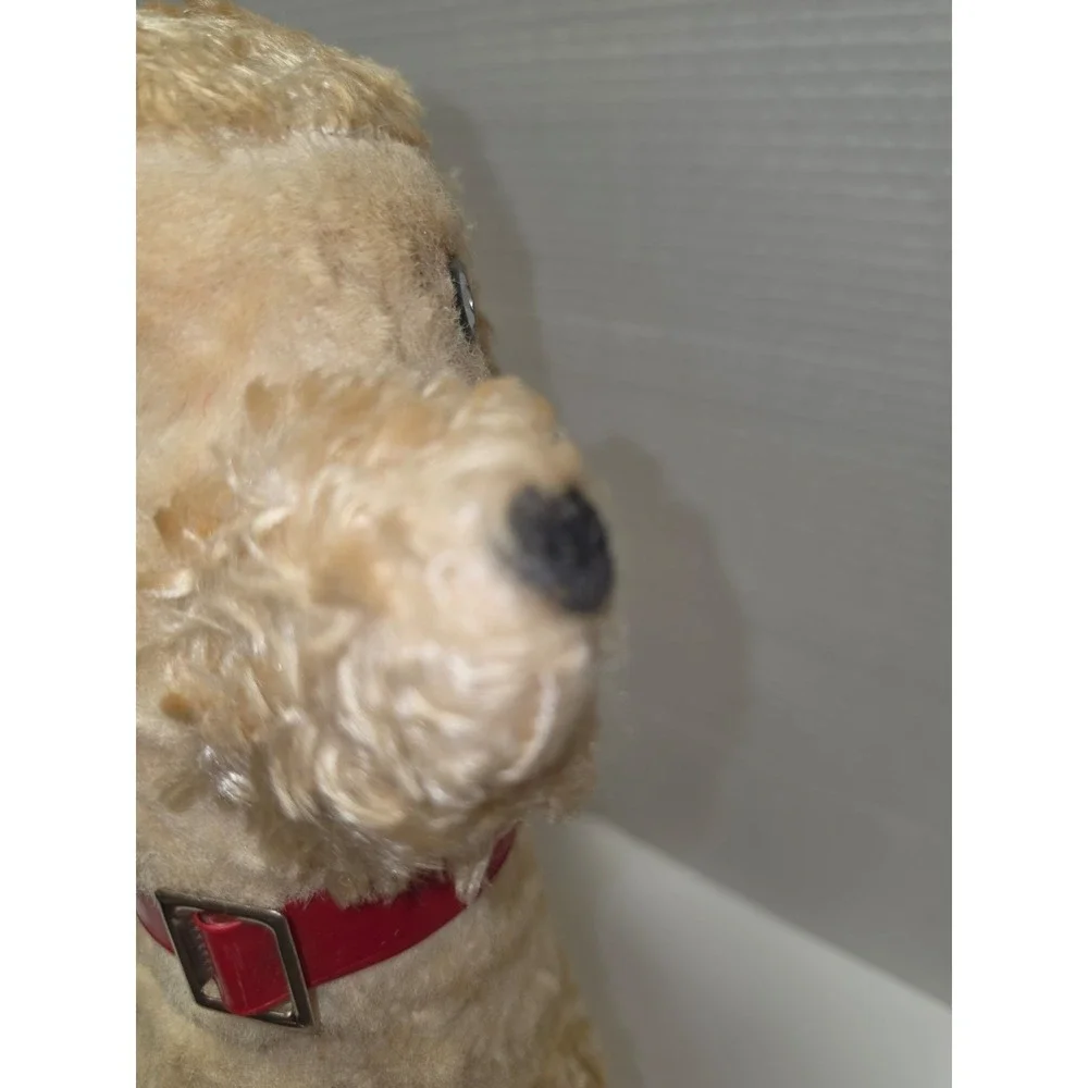 vintage mid-century mohair stuffed poodle toy 1950s